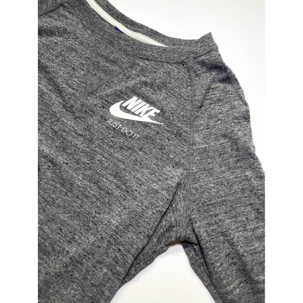 Nike Just Do It Crewneck Sweatshirt Gray Heather Tag Large Raglan Pullover 0320